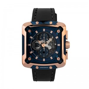Alexandre Christie AC 3039 Rosegold Blue Black Leather MCLURBU